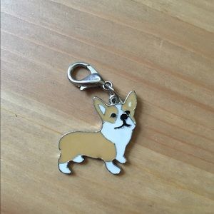 Adorable tiny Corgi dog enamel pin -like keychain